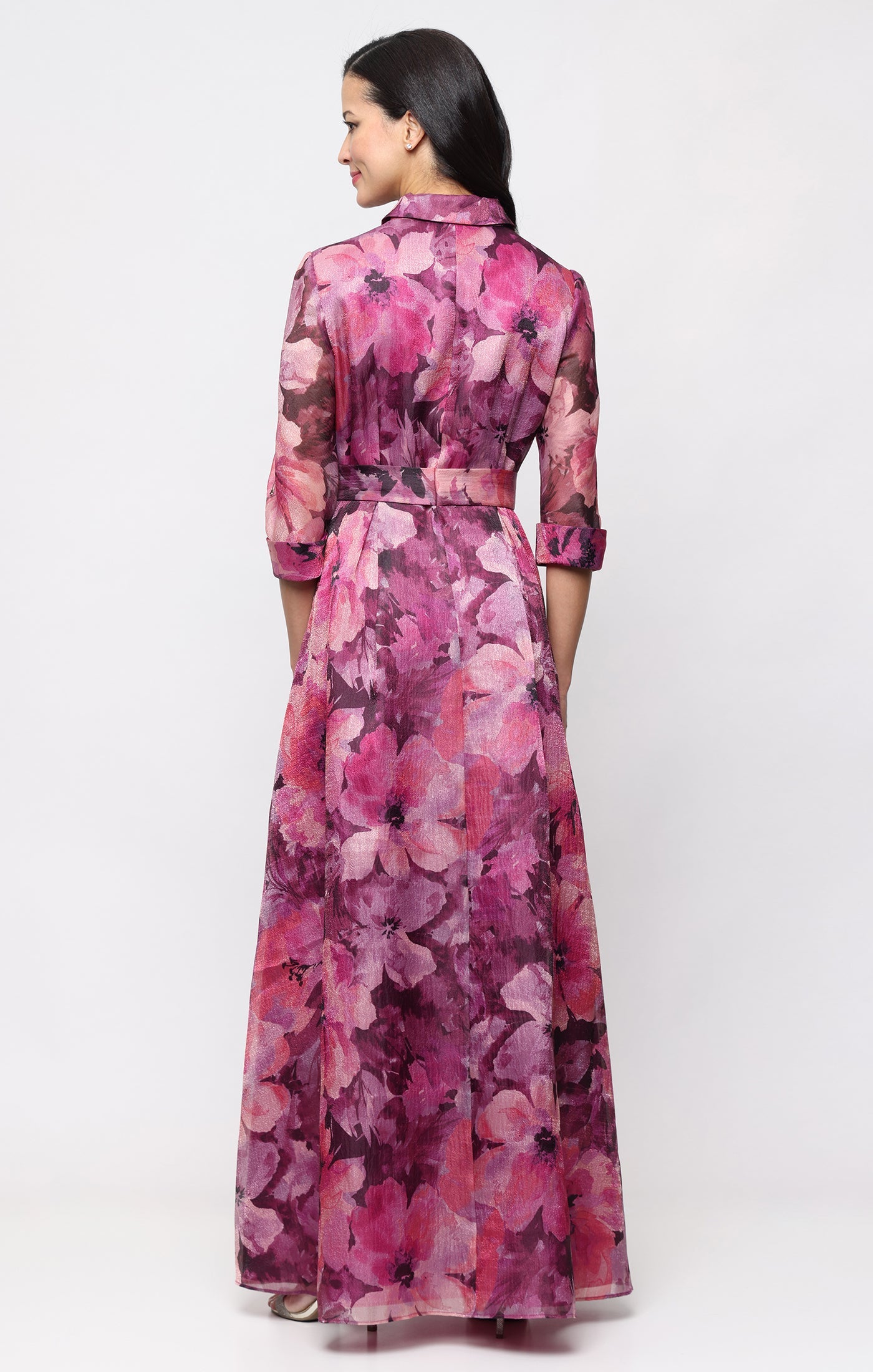 Crew Neck Floor-Length Organza Formal A-Line Gown Alex Evenings 8240321