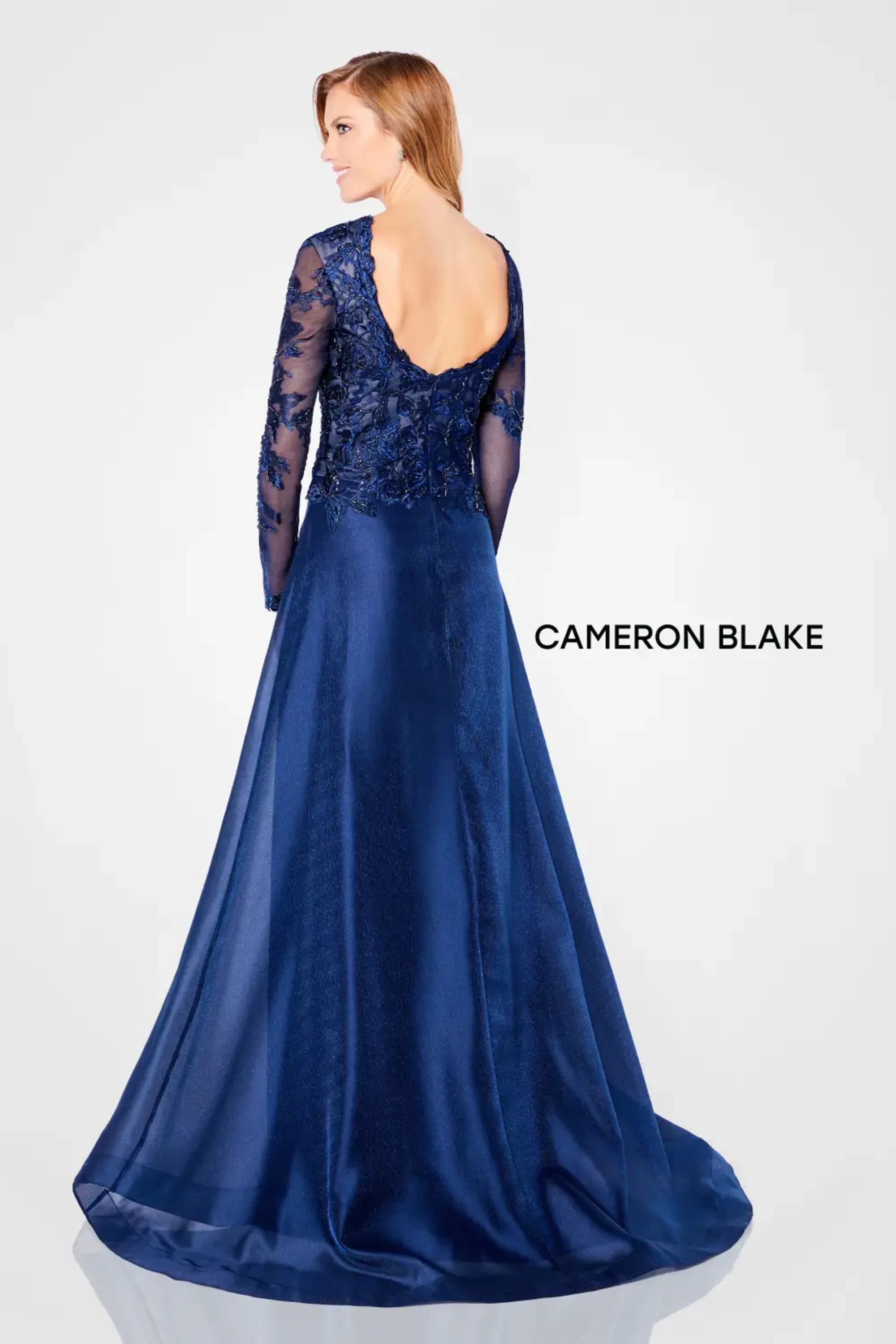 Formal Dresses Long Sleeve Mother of the Bride Evening Dress Navy Blue