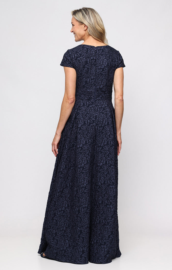 Mother of the Bride Dresses Long Formal Ball Gown Floral Mother of the Bride Dress Alex Evenings 8157047 Navy