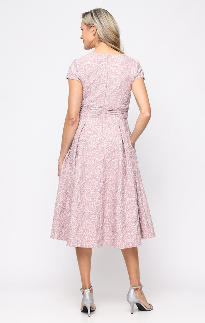 Cocktail Dresses Short Midi A Line Cocktail Dress Alex Evenings 8157050 Blush