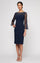 Homecoming Dresses Short Petite Knee Length Fitted Cocktail Dress Navy/Silver