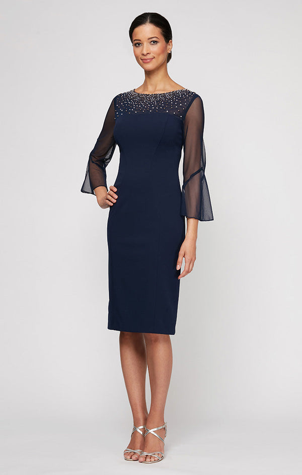 Alex Evenings 8260208 Short Petite Knee Length Fitted Cocktail Dress