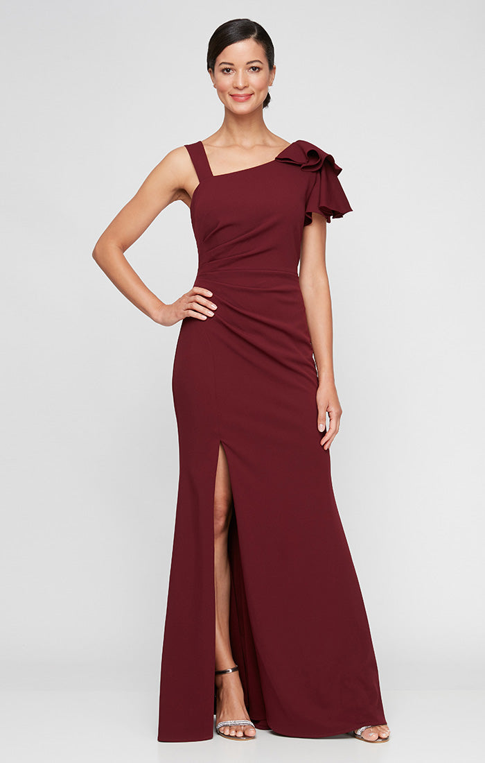 Formal Dresses Long Slit Formal Evening Dress Wine