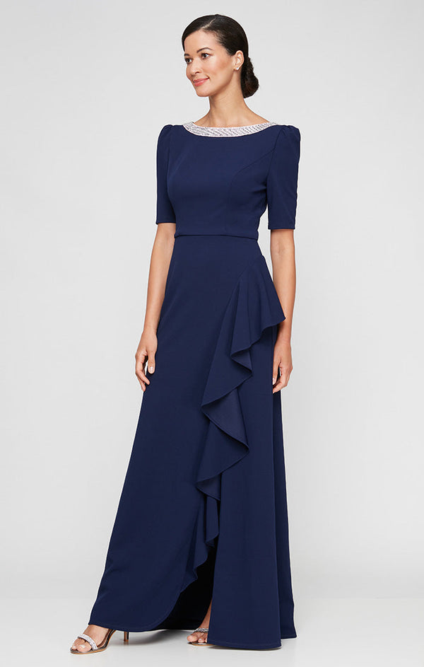 Alex Evenings 8160436 Formal Long Mother of the Bride Ruffle Dress