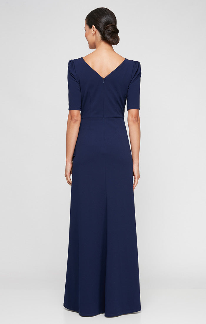 Mother of the Bride Dresses Formal Long Petite Mother of the Bride Ruffle Dress Navy