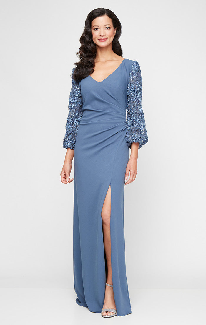 Formal Dresses Long Formal Slit Evening Dress Wedgewood