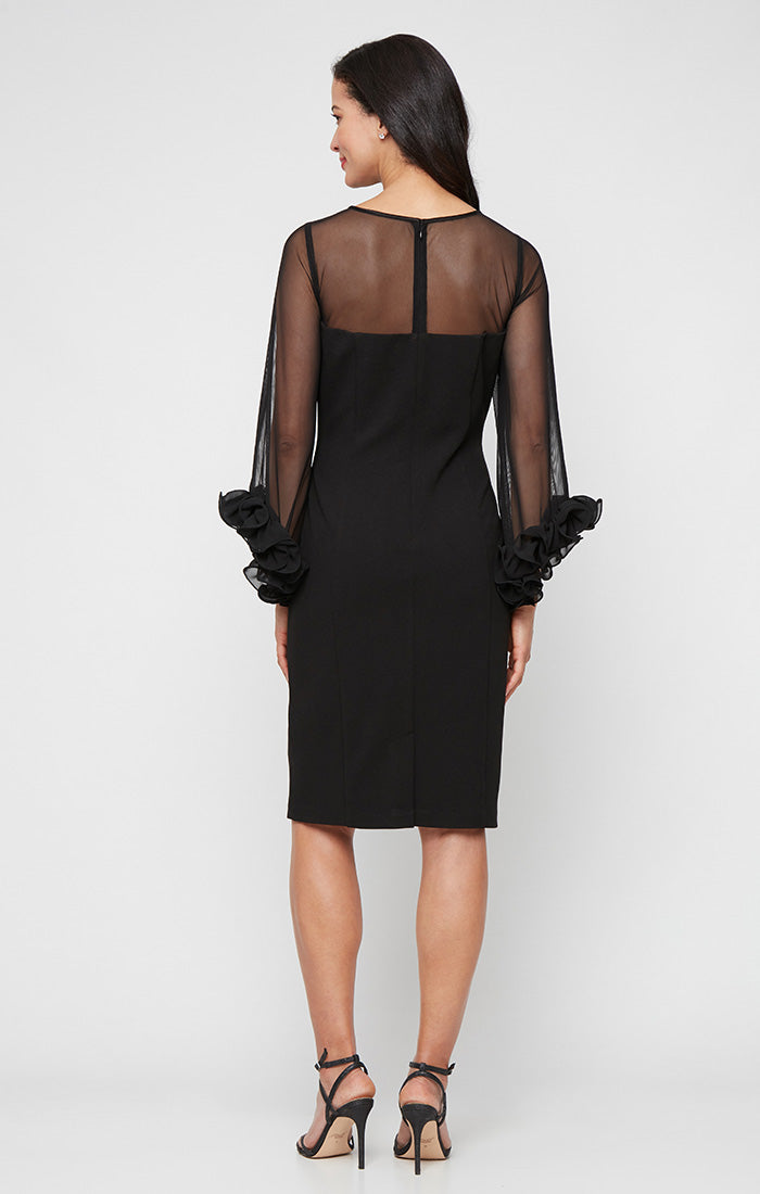 Homecoming Dresses Short Knee Length Ruffle Petite Cocktail Dress Black