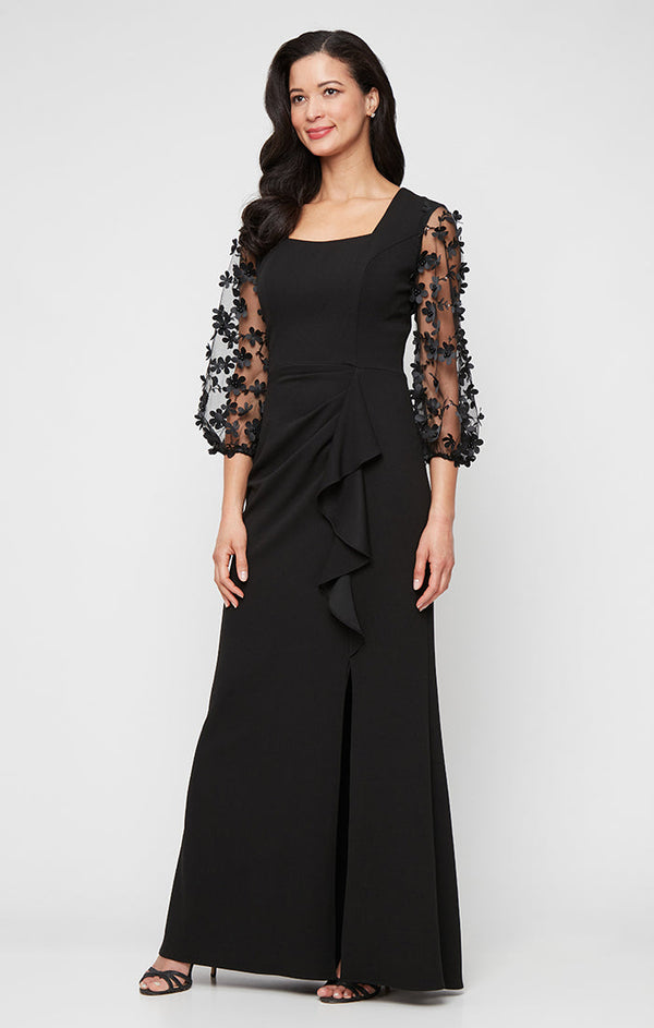 Alex Evenings 8160536 Formal Long Mother of the Bride Floral Dress