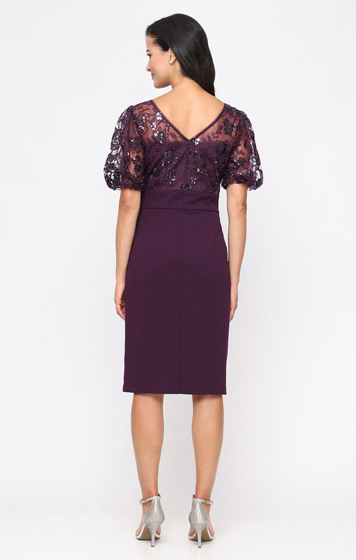 Mother of the Bride Dresses Evening Short Fitted Cocktail Dress Eggplant