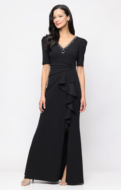 V-Neck Floor-Length Jersey Evening Sheath Alex Evenings 8160597