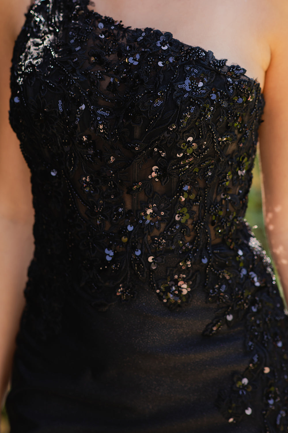 Cinderella Couture 8162J Long Slit Floral Formal Prom Sequin Dress