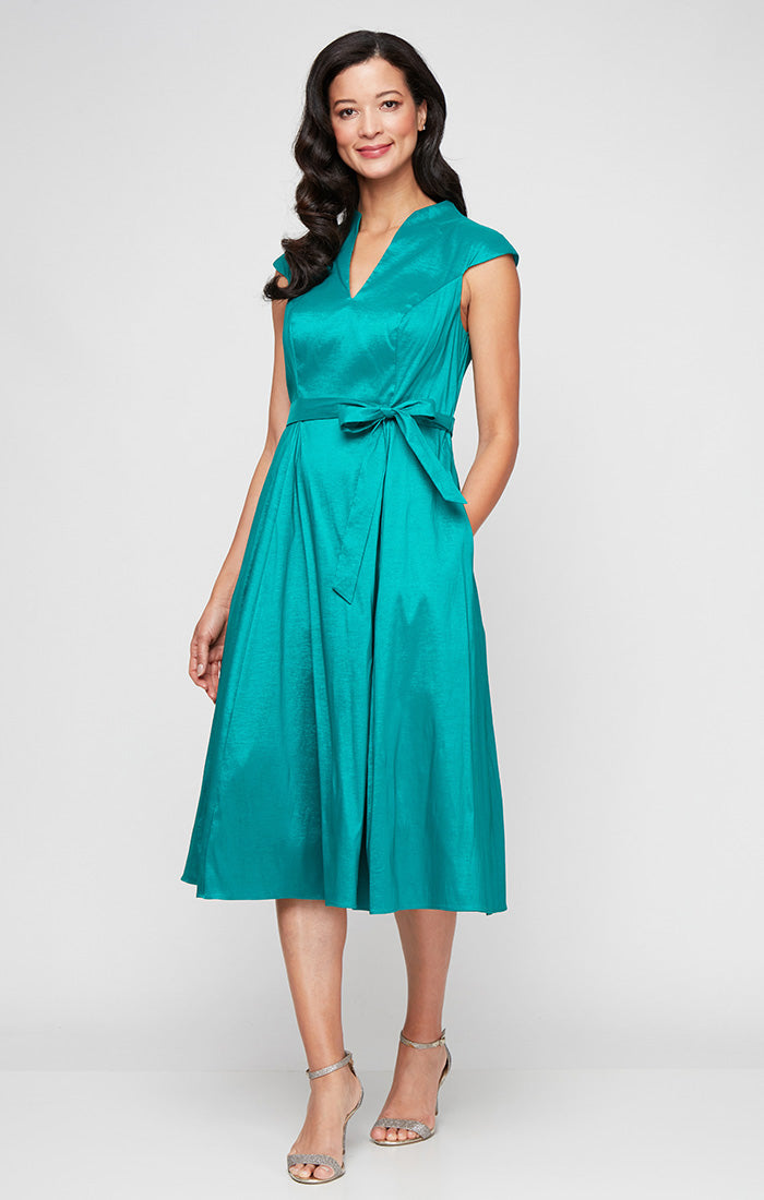 Alex Evenings 8166698 Short A Line Tea Length Cocktail Dress