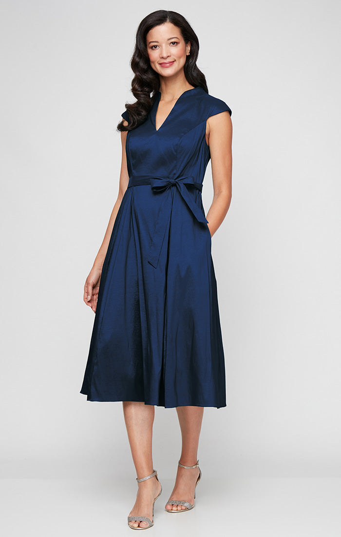 Alex Evenings 8166698 Short A Line Tea Length Cocktail Dress