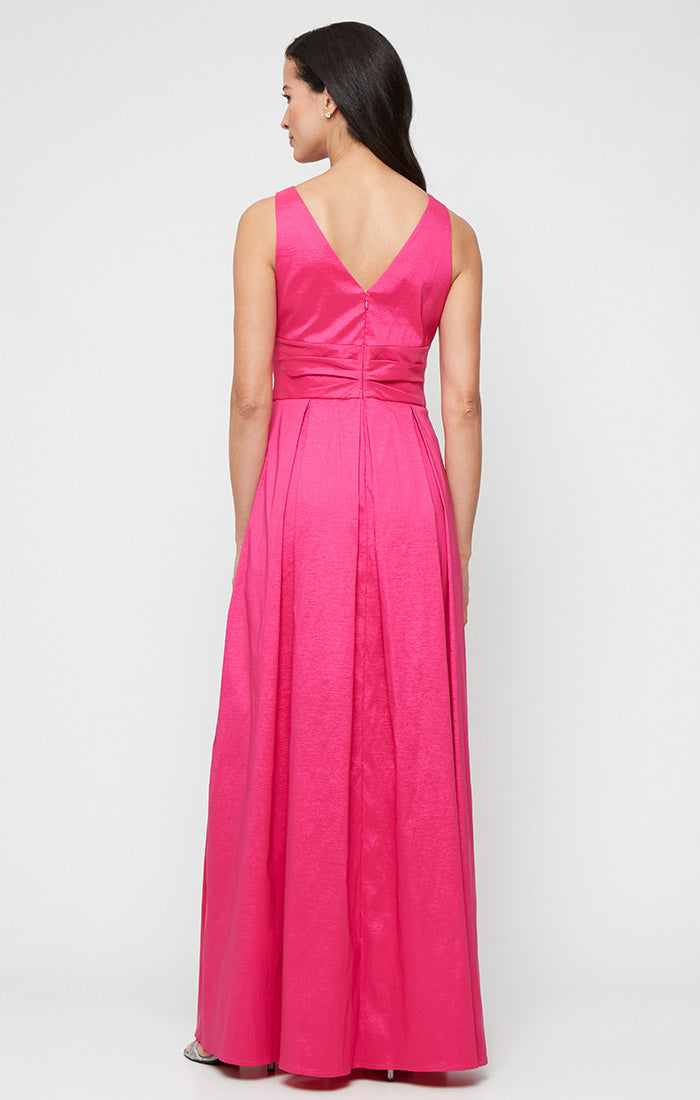 Alex Evenings Stretch Taffeta Sleeveless Gown with V-Neckline Dark Navy / 18 Alex Evenings Stretch Taffeta Sleeveless Gown with V-Neckline Dark Navy / 18