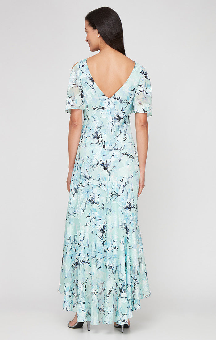 Alex Evenings 8175963 Tea length Formal Floral Printed Cocktail Dress