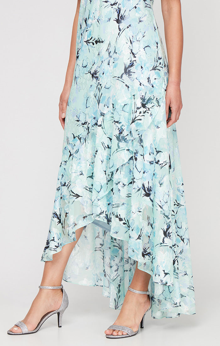 Alex Evenings 8175963 Tea length Formal Floral Printed Cocktail Dress