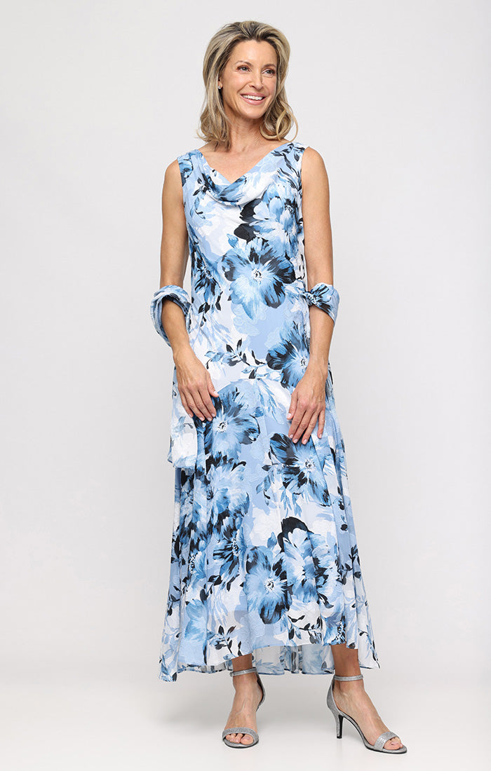 Cocktail Dresses Print Tea Length Cocktail Dress Alex Evenings 8175993 Hydrangea Multi