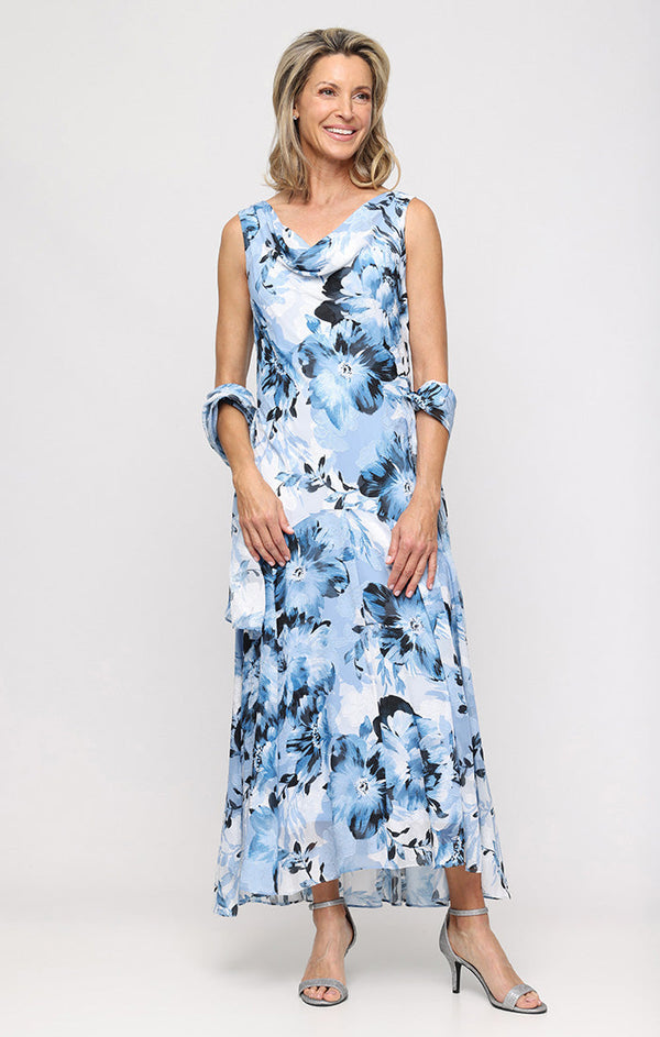 Print Tea Length Cocktail Dress Alex Evenings 8175993