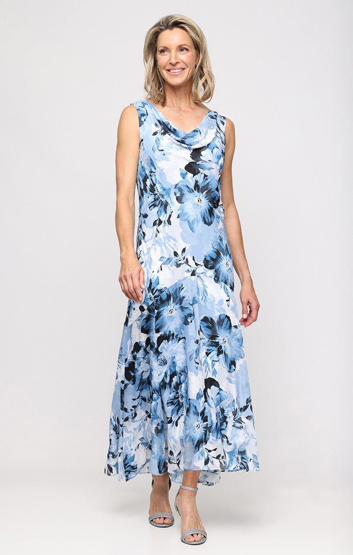 Cocktail Dresses Print Tea Length Cocktail Dress Alex Evenings 8175993 Hydrangea Multi