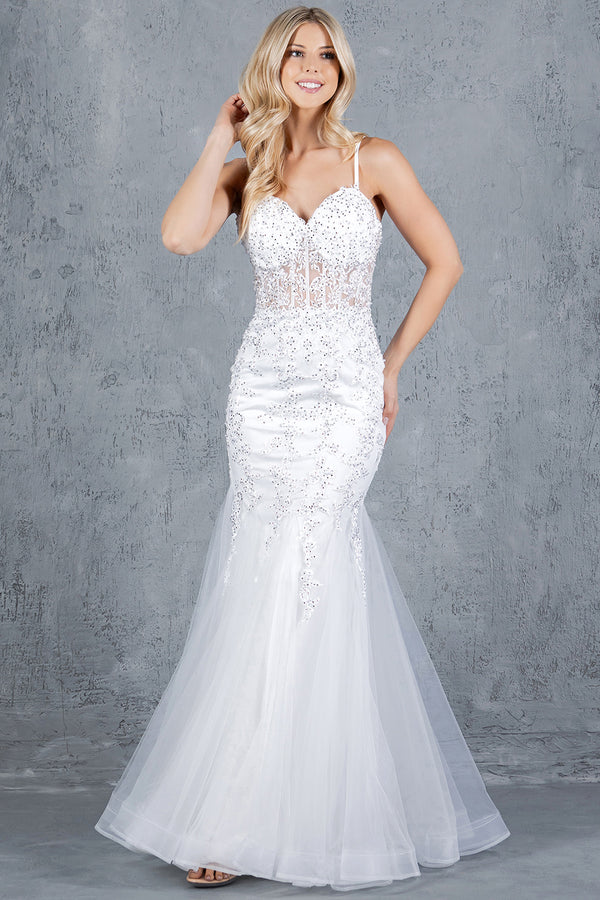 Cinderella Couture 8175J Fitted Long Mermaid Floral Wedding Dress