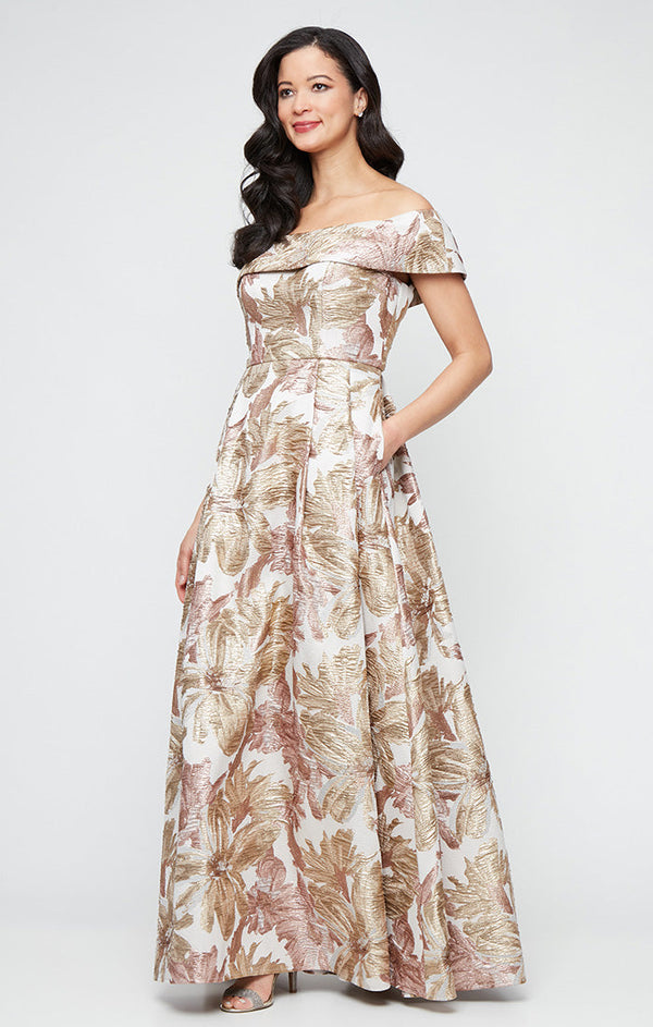 Alex Evenings 8181232 Floral Ball Gown Long Formal Dress