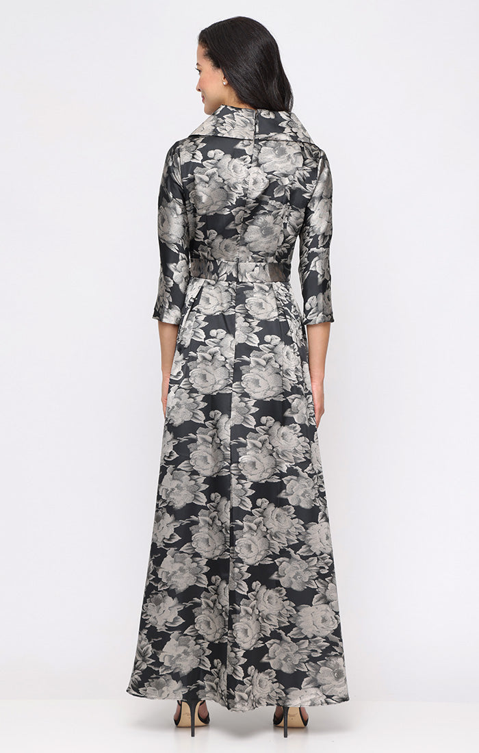 Cocktail Dresses Floral Short High Low Cocktail Dress Black/Taupe
