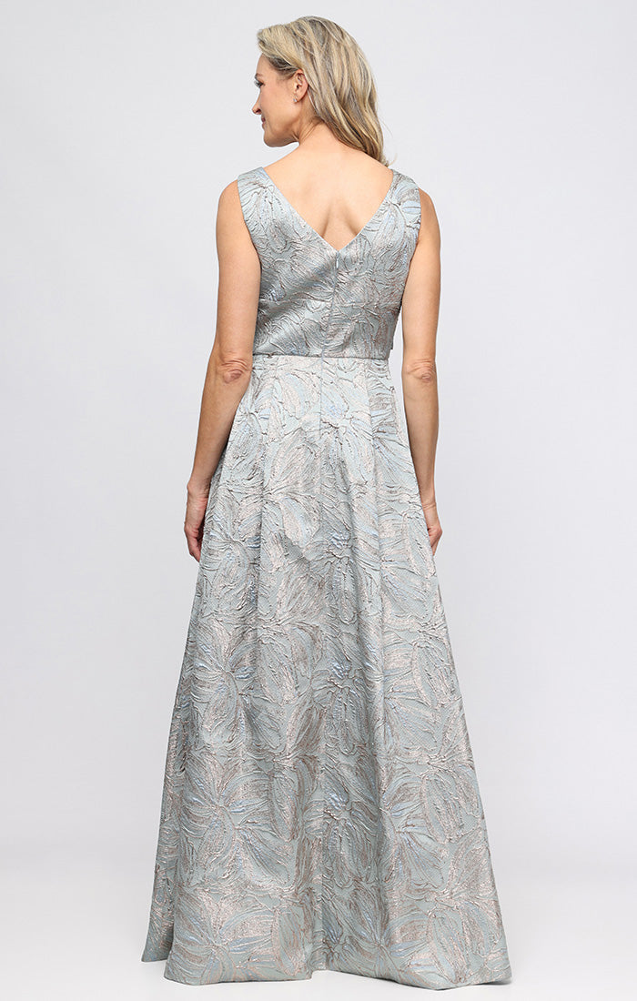 Formal Dresses Print Long Formal Slit Dress Alex Evenings 8181254 Sage Multi