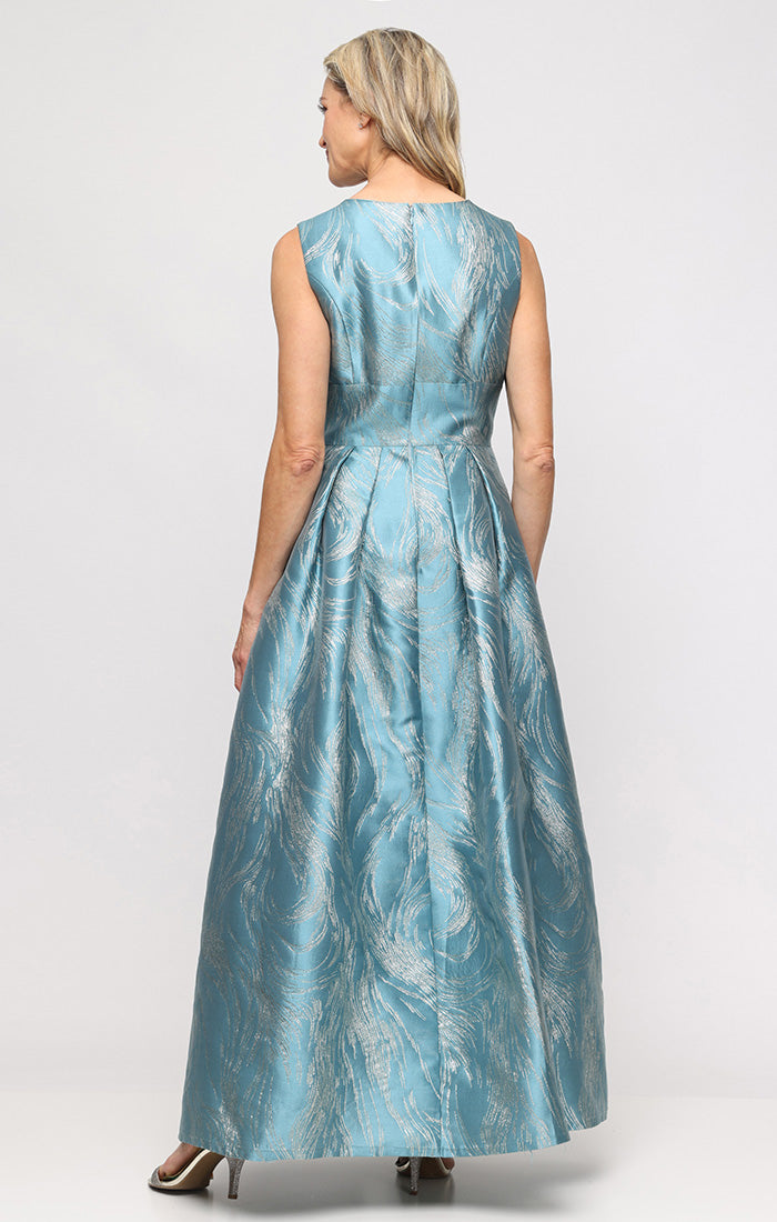 Formal Dresses Long Formal Ball Gown Dress Alex Evenings 8181257 Teal Gold