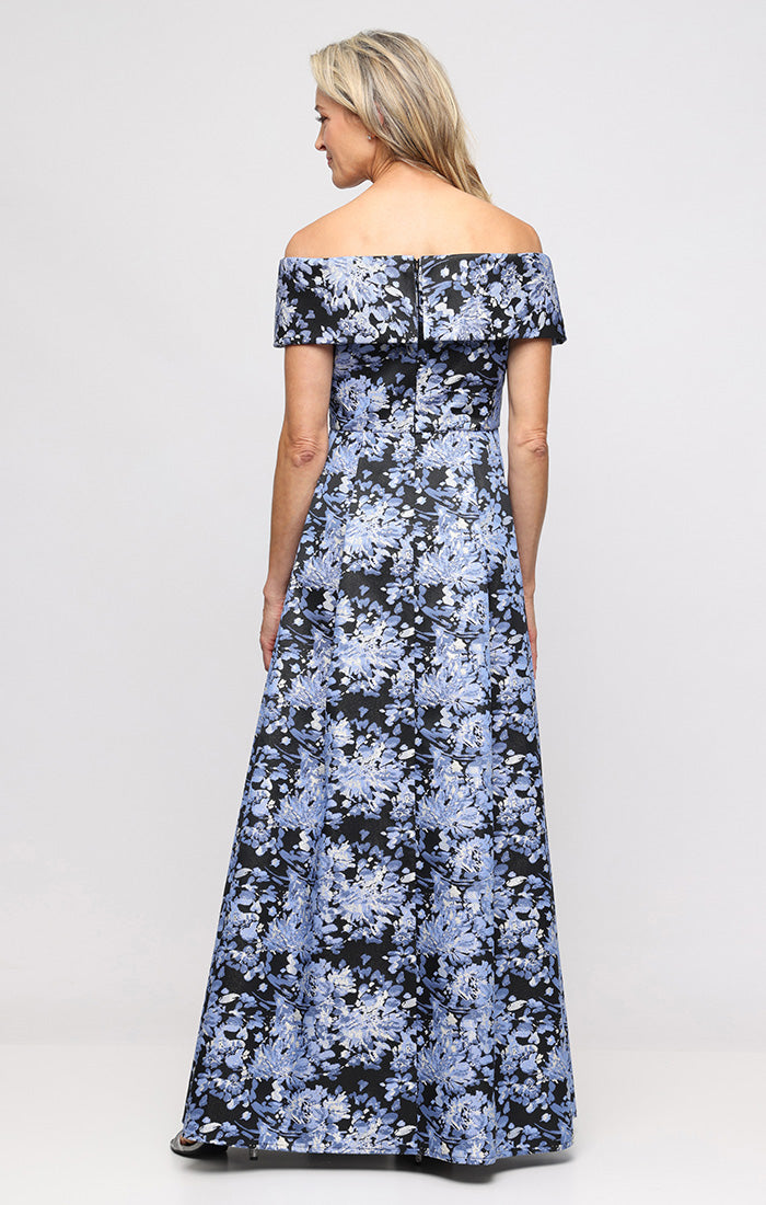 Off-the-Shoulder Floor-Length Mikado Formal A-Line Gown Alex Evenings AE8181260