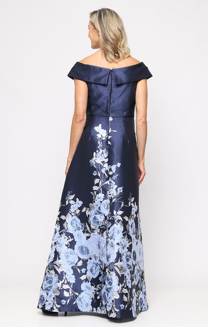 Formal Dresses Print Long Floral Formal Evening Dress Alex Evenings 8181267 Navy Multi