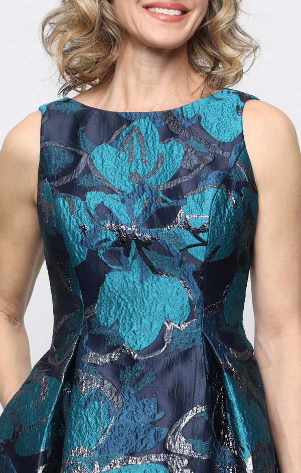 V-Neck Tea-Length Satin Cockrail A-Line Alex Evenings 8181334
