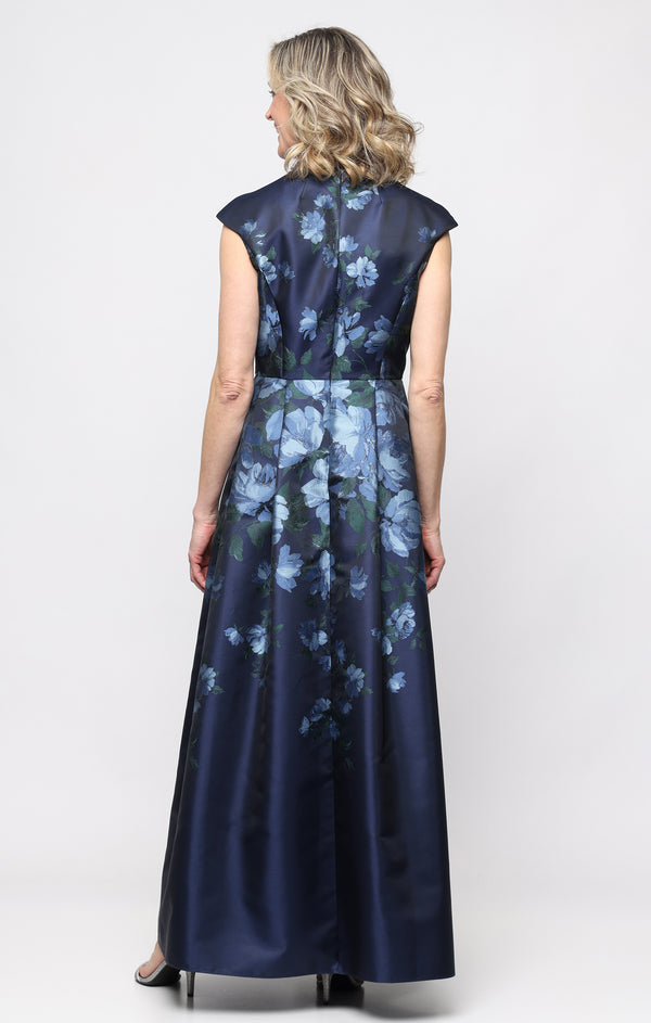 V-Neck Floor-Length Satin Evening Ball Gown Alex Evenings 8181344