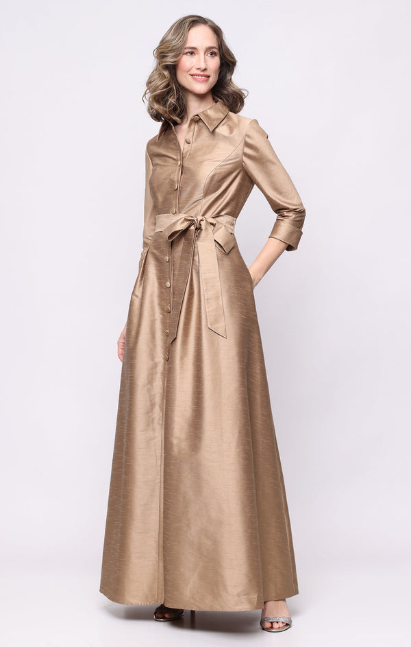 Jewel Floor-Length Mikado Formal A-Line Gown Alex Evenings 8184082