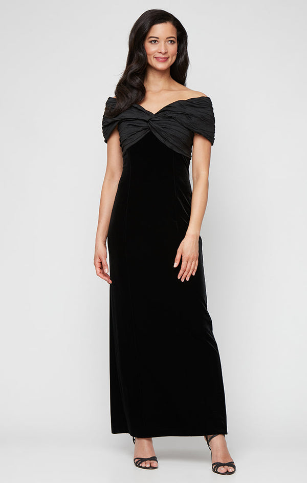 algadel dress- luxury evening dress product info and reviews Mac Duggal Women's Embellished Crepe Column Gown - Black
