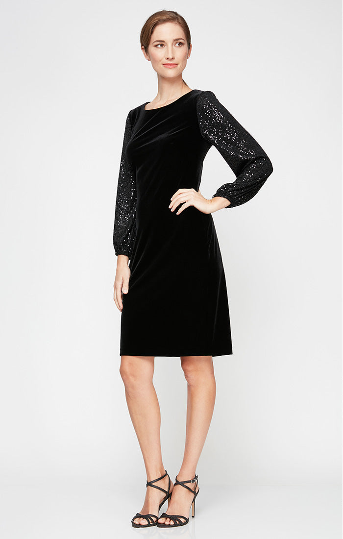 Mother of the Bride Dresses Short Cocktail Mother of the Bride Petite Velvet Dress Black