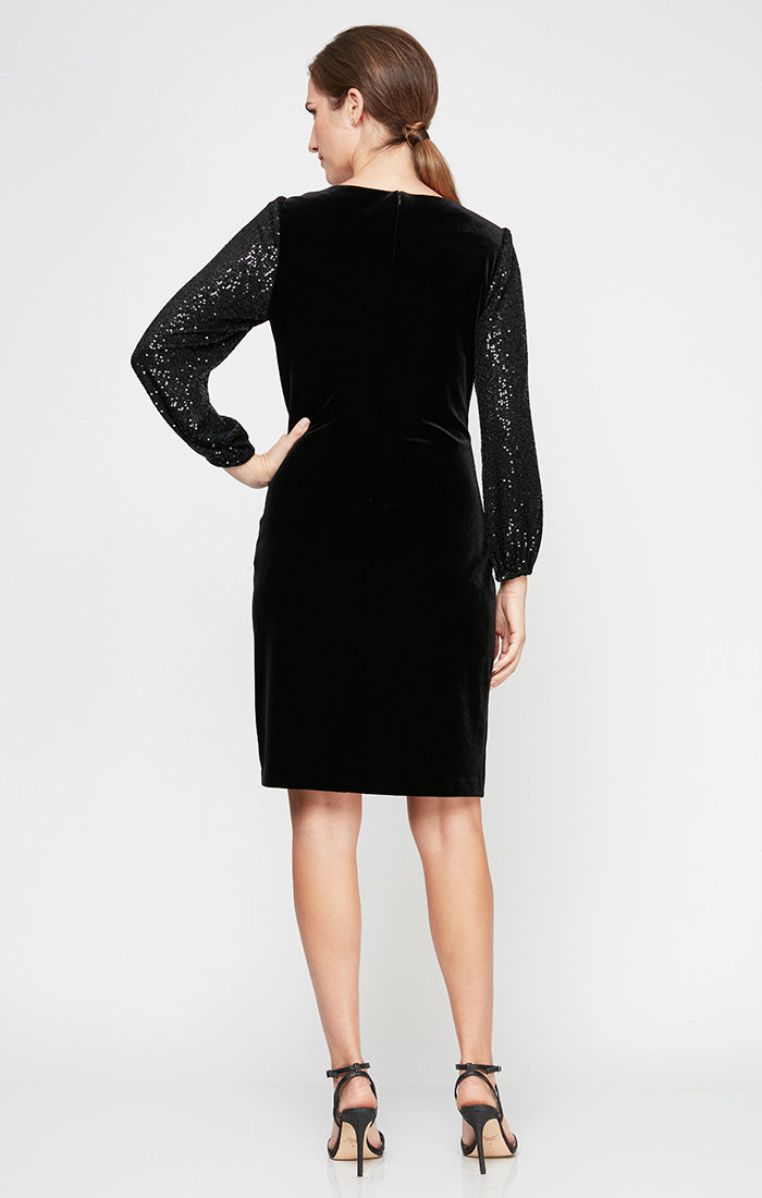 Mother of the Bride Dresses Short Cocktail Mother of the Bride Petite Velvet Dress Black