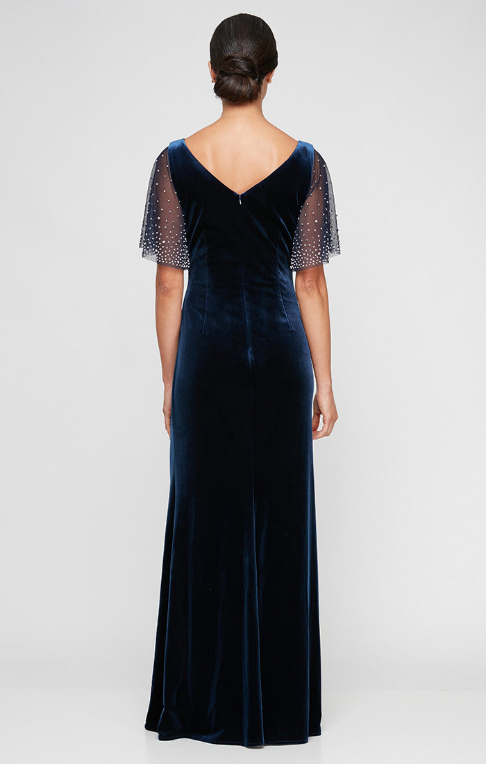 Mother of the Bride Dresses Long Mother of the Bride Slit Formal Dress Navy