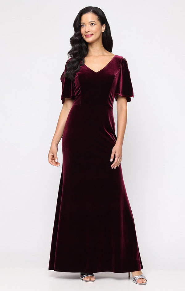 Alex Evenings 8191973 Long Formal Mother of the Bride Velvet Mermaid Dress