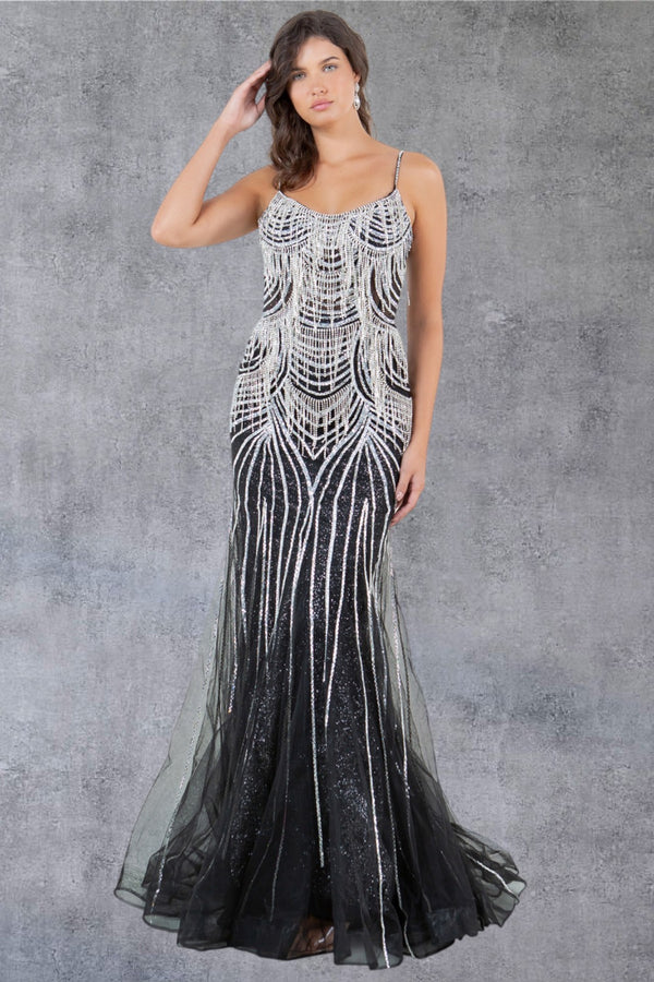Cinderella Couture 8192J Beaded Long Lace Formal Prom Dress