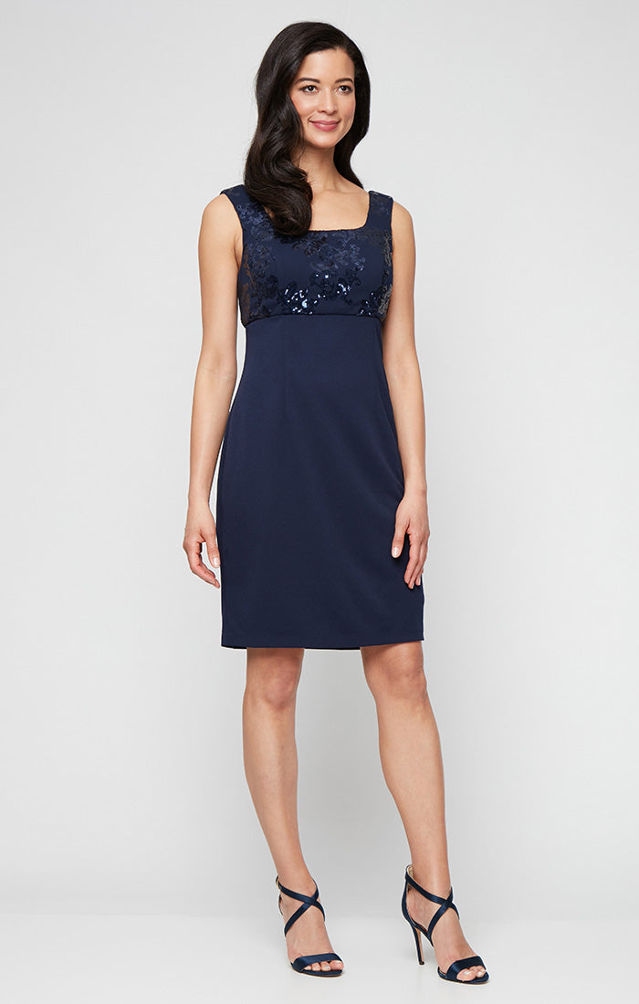 Mother of the Bride Dresses Short Mother of the Bride Sequin Jacket Dress Navy
