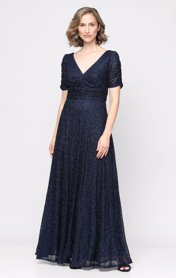 V-Neck Floor-Length Sequin Evening A-Line Alex Evenings 84961055