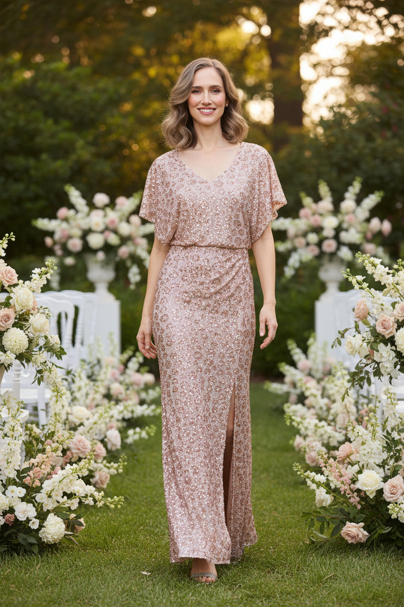 V-Neck Floor-Length Sequin Formal Mermaid/Trumpet Gown Alex Evenings 81961072