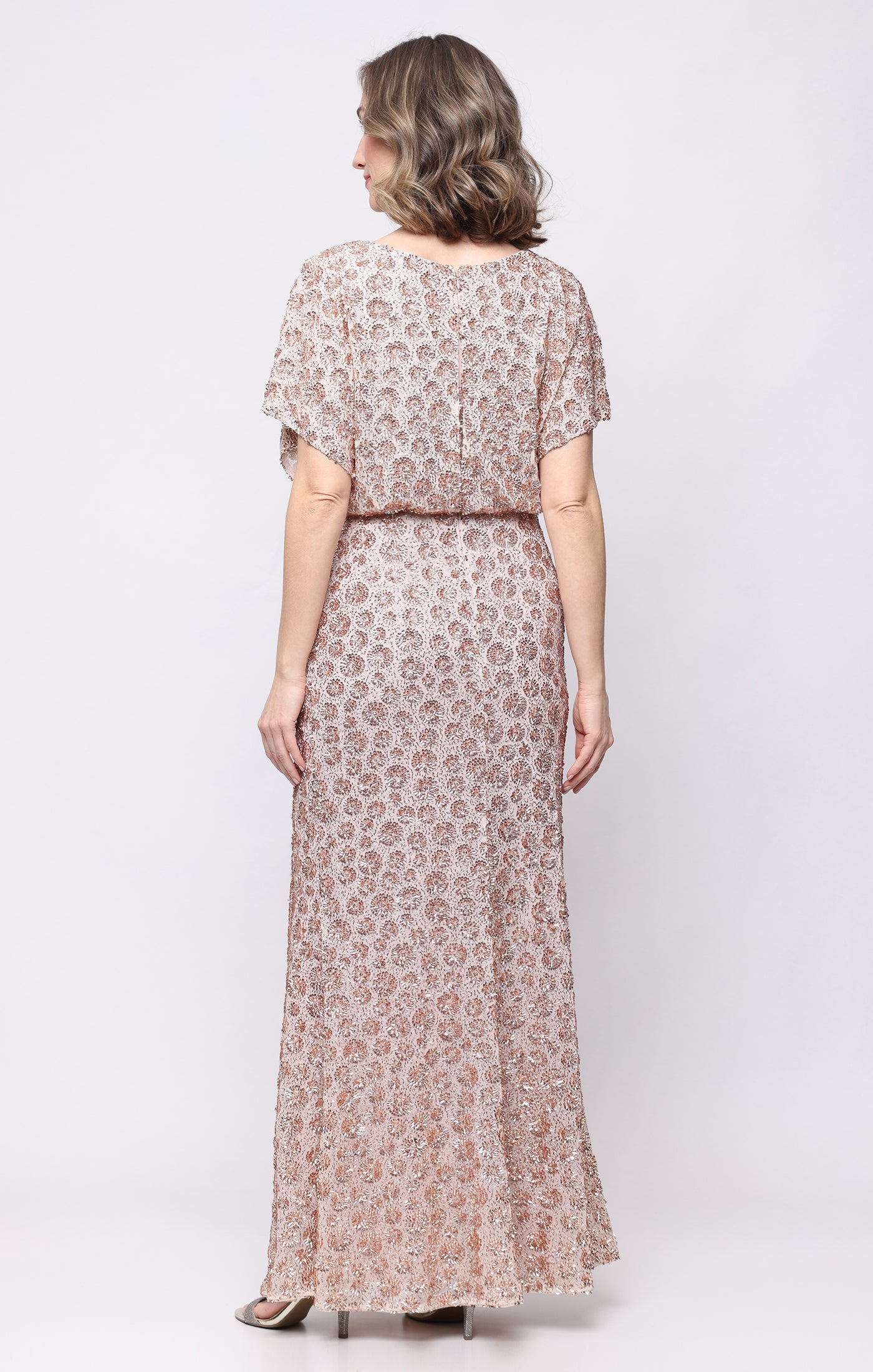 V-Neck Floor-Length Sequin Formal Mermaid/Trumpet Gown Alex Evenings 81961072