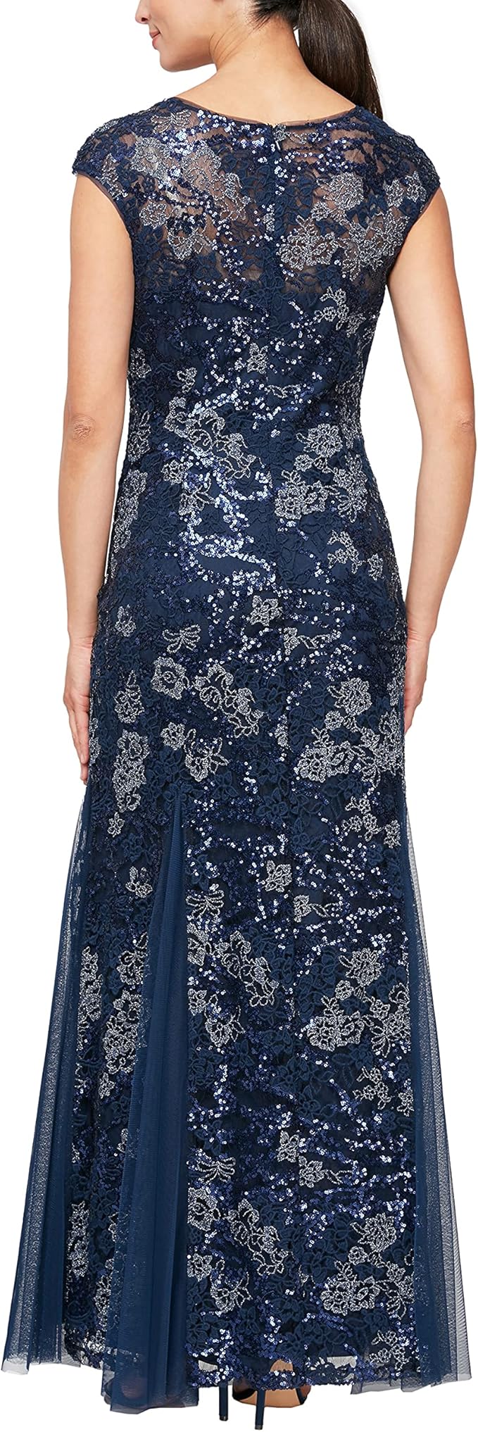 Navy Alex Evenings 8217897 Long Mother of the Bride Formal Dress for