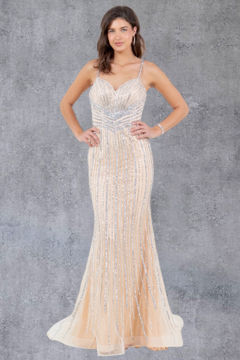 Cinderella Couture 8203J Long Formal Fitted Prom Dress