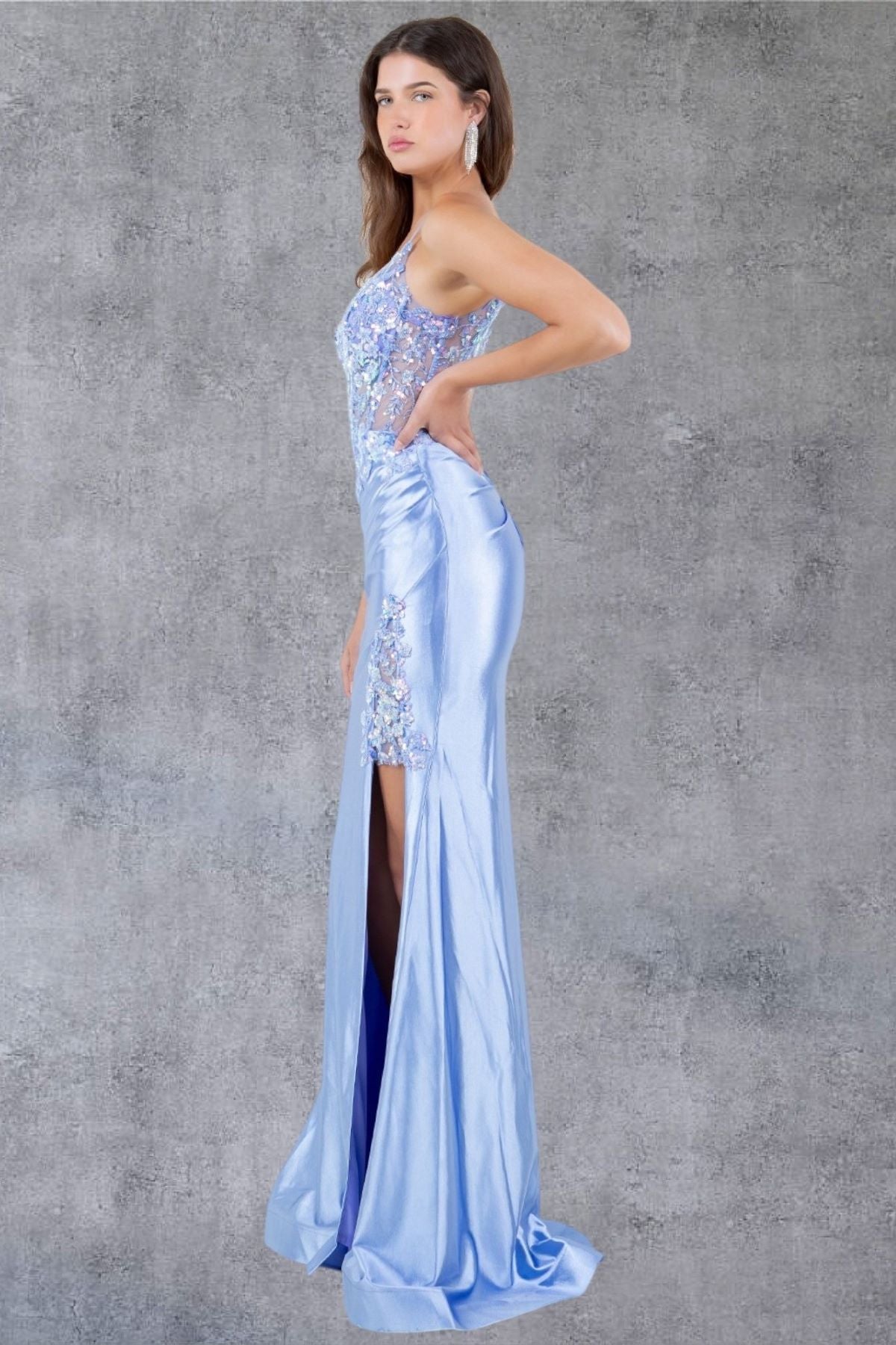 Cinderella Couture 8213J Prom Beaded Long Floral Formal Sequin Dress