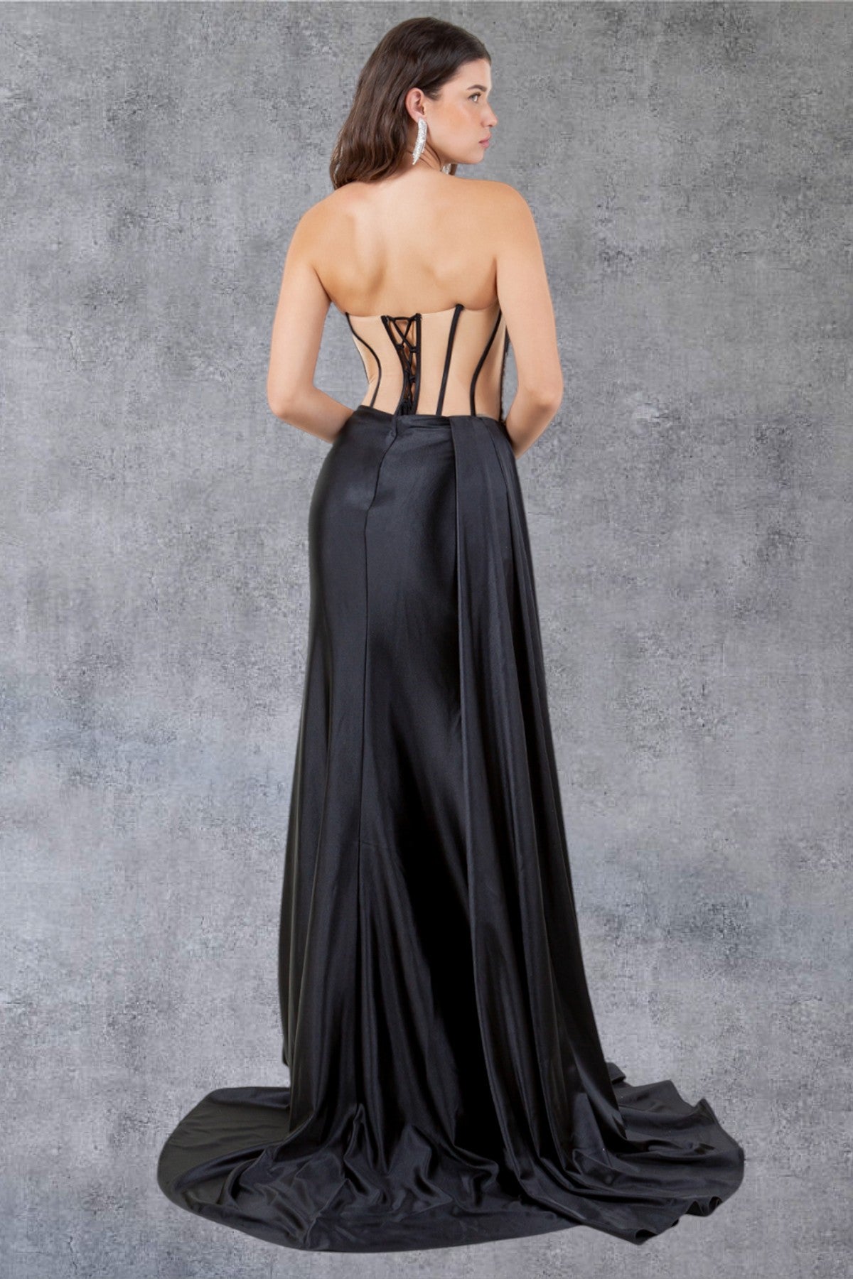 Cinderella Couture 8214J Long Prom Formal Fitted Slit Evening Dress