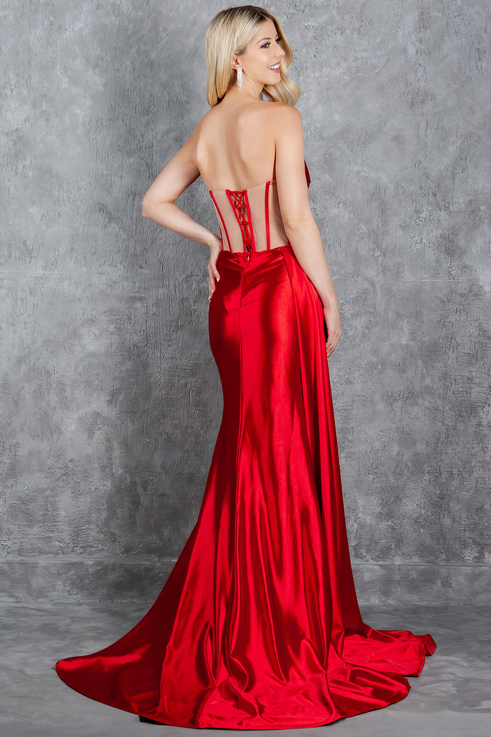 Cinderella Couture 8214J Long Prom Formal Fitted Slit Evening Dress