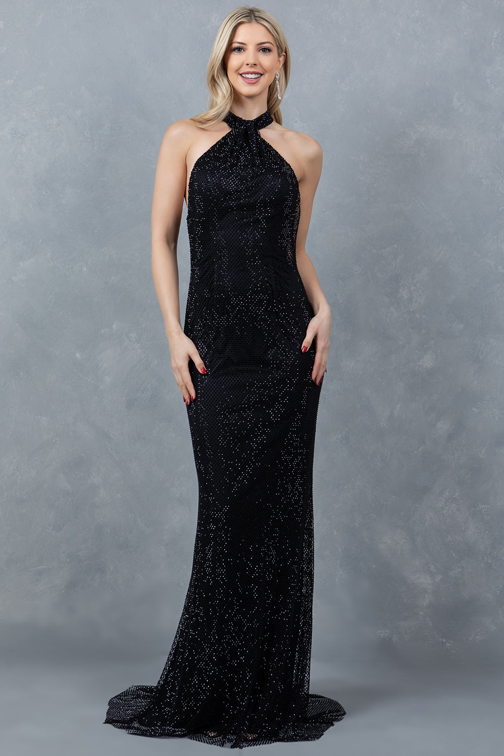 Cinderella Couture 8217J Long Slit Beaded Formal Prom Dress