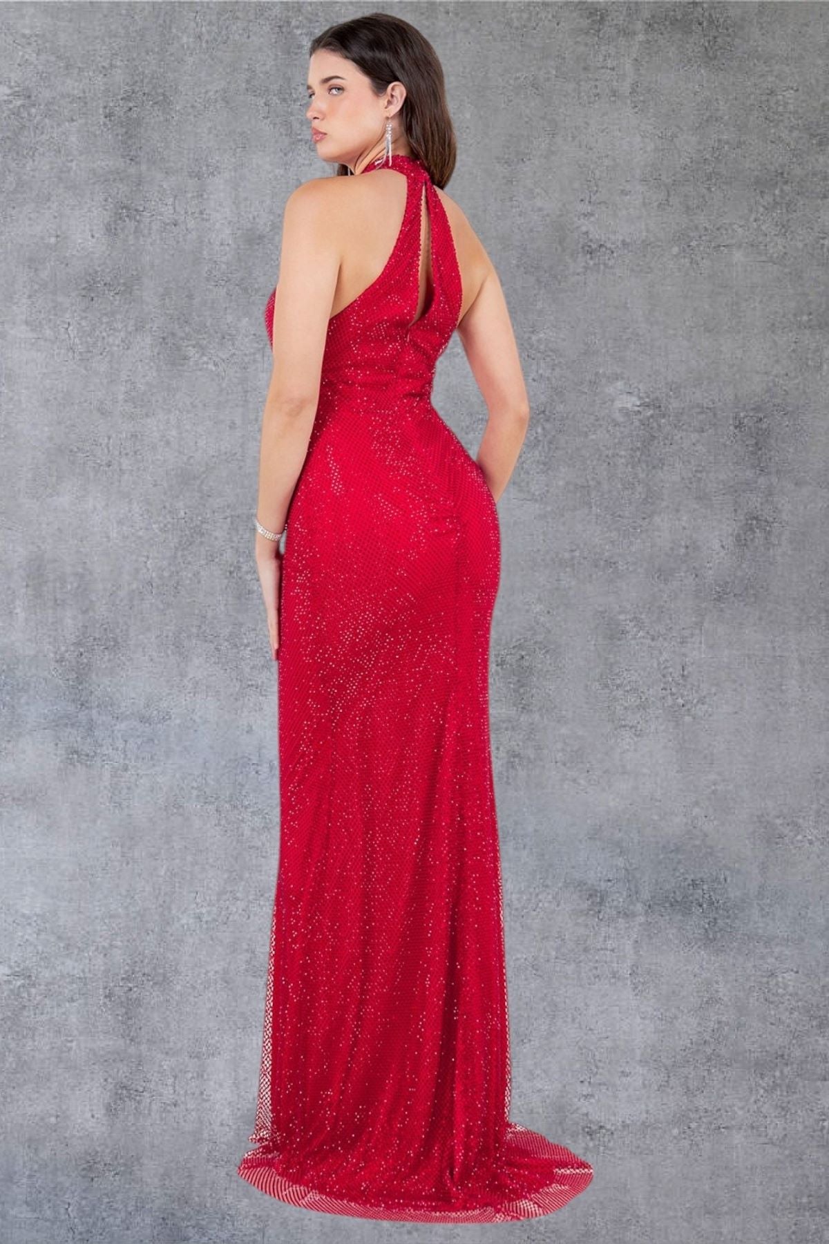 Cinderella Couture 8217J Long Slit Beaded Formal Prom Dress